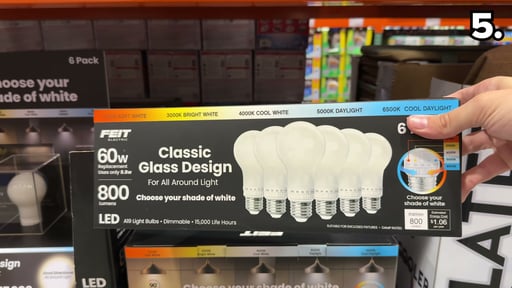 Feit Electric 60W 5-CCT Omni Glass LED Light Bulb 6 Pack