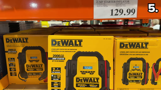 DEWALT 2000A Lithium Jump Starter with Air Compressor and USB Power Bank