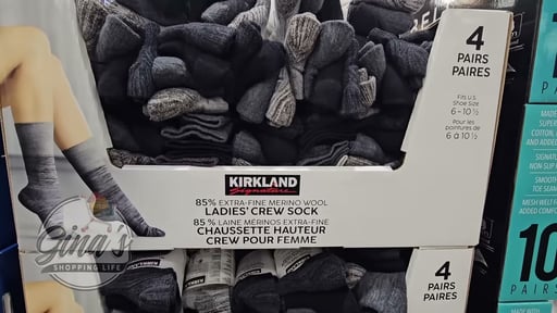 Kirkland Signature Women's Wool Blend Crew Sock 4pr