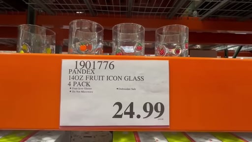 Pandex 14oz Fruit Icon Glass 4-Pack