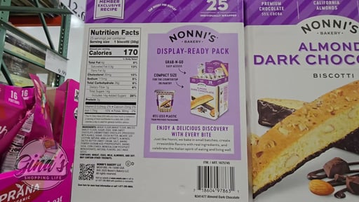 Nonni's Dark Chocolate Almond Biscotti 25 ct