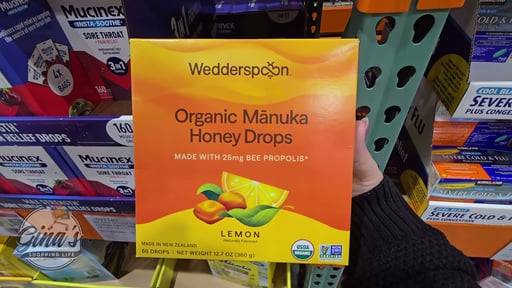Wedderspoon Organic Manuka Honey Drops Lemon 60 CT