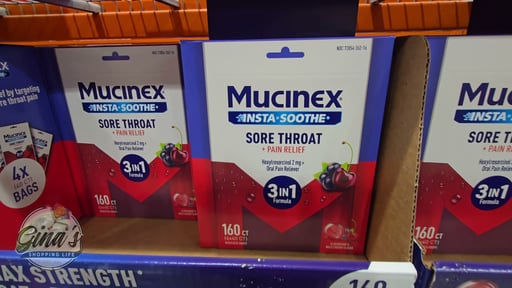 Mucinex InstaSoothe Sore Throat Drops, 160 Count