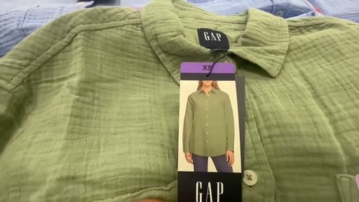 GAP Women's Long Sleeve Cotton Gauze Top