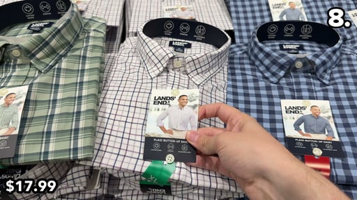 Lands' End Men's Plaid Button-Up Dress Shirt