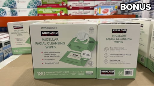 Kirkland Signature Micellar Facial Cleansing Wipes 180 Count