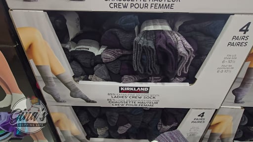 Kirkland Signature Women's Wool Blend Crew Sock 4 PR