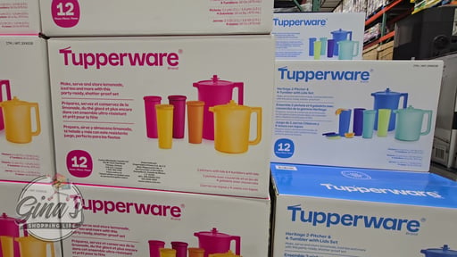 Tupperware Heritage 2-Pitchers & 4-Tumblers with Lids