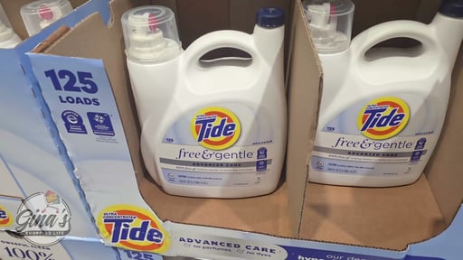 Tide Advanced Care Liquid Laundry Detergent, Free & Gentle, 125 Loads, 154 fl oz