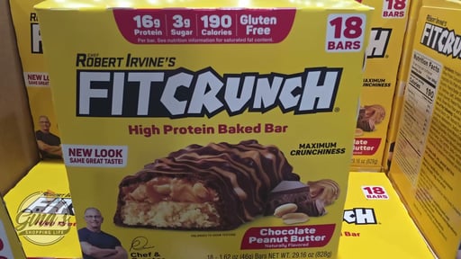 FITCRUNCH Chocolate Peanut Butter Protein Bars, 18-Count, 1.62 oz