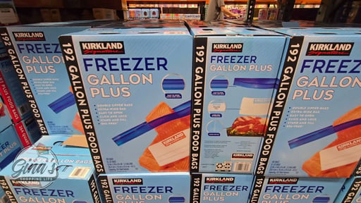 Kirkland Signature Freezer Gallon Plus Bags, Double Zipper, 192 Count (6 Boxes of 32)