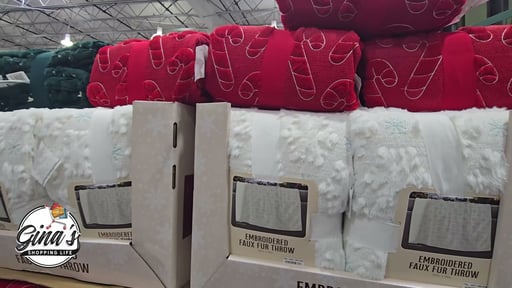 Holiday Embroidered Faux Fur Throw