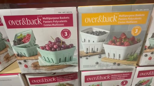 over&back 3-Piece Multipurpose Baskets