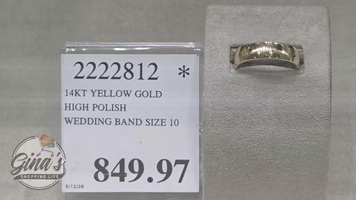 14KT Yellow Gold High Polish Wedding Band Size 10