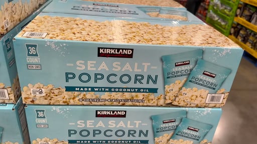 Kirkland Signature Sea Salt Popcorn with Coconut Oil, 36-Count x 0.65 oz (1.48 lb)