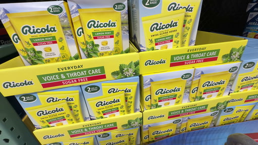 Ricola Sugar Free Lemon Mint Drops, 2 x 105 Count