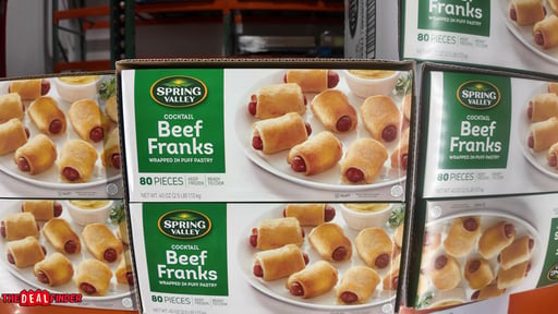 Spring Valley Cocktail Beef Franks Wrapped in Puff Pastry, 40 oz (2.5 lbs)
