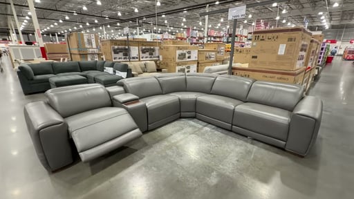Aiden & Ivy Karson Leather Power Reclining Sectional