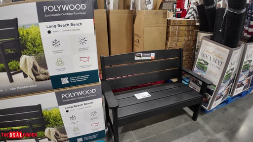POLYWOOD Long Beach 48" Bench - Black