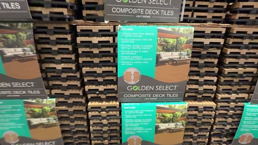 Golden Select 12" x 12" Composite Deck Tiles, Pack of 8