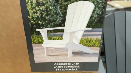 Leisure Line Fanback Adirondack Chair in Gray/White