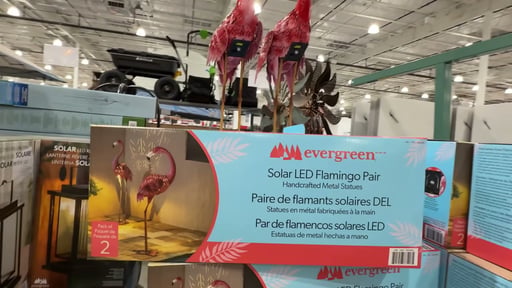 Evergreen Solar LED Metal Flamingo Statue Pair
