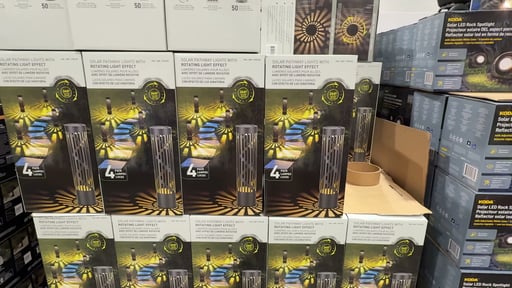 Test Rite Solar Bollard Rotating Pathway Light 4-Pack