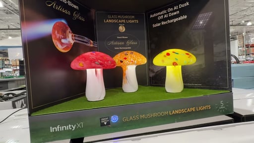Infinity X1 Solar Glass Mushroom Lights 3-Pack