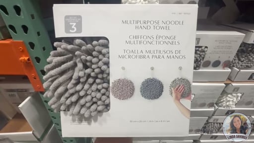 Multi-Purpose Chenille Noodle Hand Towels, 3-Pack