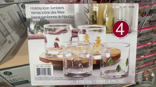 Pandex 14 oz Holiday Icon Glass, 4 Pack
