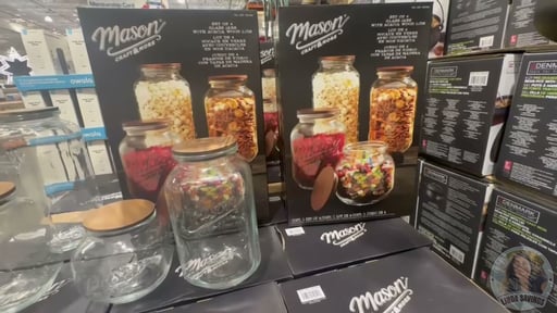 Mason Glass Jars with Acacia Wood Lids, Set of 4