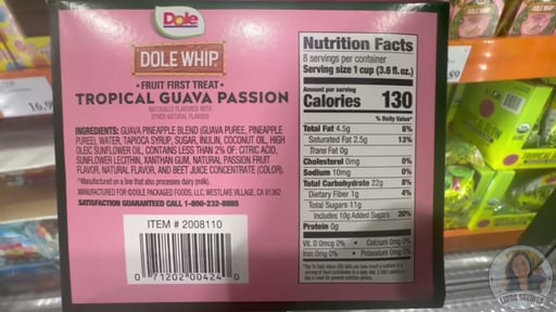 Dole Whip Tropical Guava Passion Frozen Cups, 8 x 3.6 FL OZ