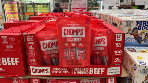 Chomps Original Grass Fed Beef Sticks, 12 CT