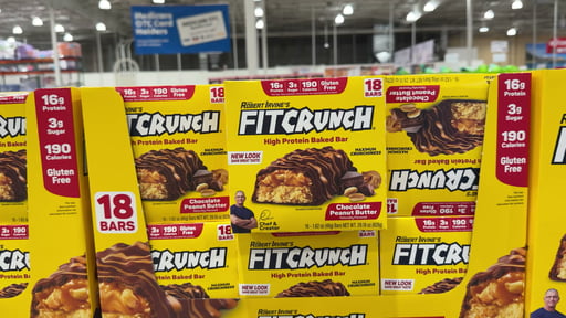 FITCRUNCH Chocolate Peanut Butter Protein Bars, 18-Count, 1.62 oz