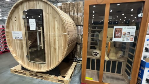 Arcadia Rustic Red Cedar 2-Person Barrel Sauna