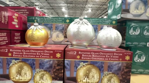 Rotating Glass Tabletop Ornaments with LED, Set of 2