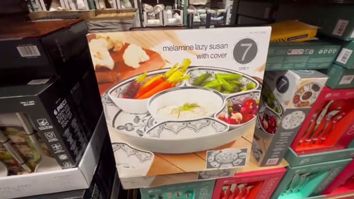 Melamine 15" 7-Piece Lazy Susan with Lid
