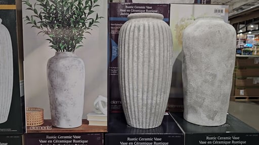 Elements Rustic Ceramic Vase, 3 Assorted Styles