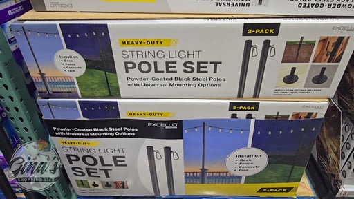Excello Global Products 10 ft. String Light Pole, 2-Pack