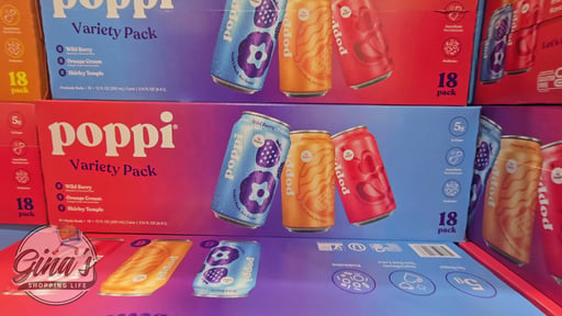 Poppi Juicy Hits Prebiotic Soda Variety Pack, 12 fl oz, 18 Cans