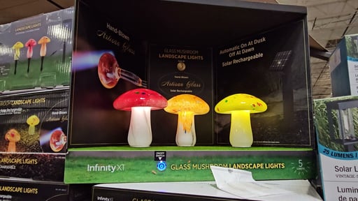 Infinity X1 Solar Glass Mushroom Lights 3-Pack