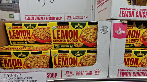 Bolder Foods Organic Lemon Chicken & Orzo Soup