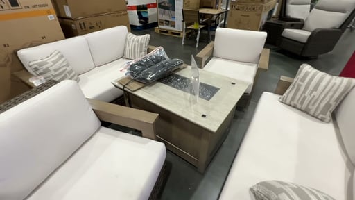 Agio Juniper 5-Piece Deep Seating Set with Fire Table