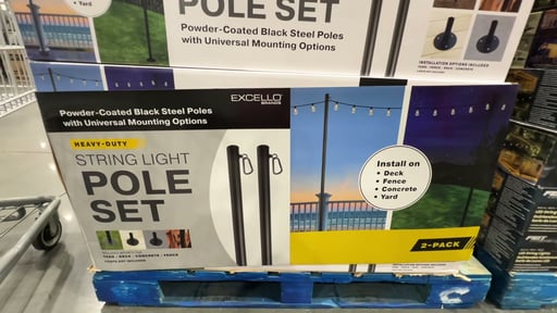 Excello 10ft String Light Pole 2pk
