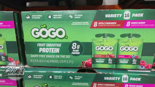GoGo squeeZ Protein Fruit Smoothie Variety Pack, 16 × 3.75 oz Pouches