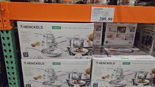 Henckels Tri-Ply Clad Stainless Steel Cookware Set 12-Piece