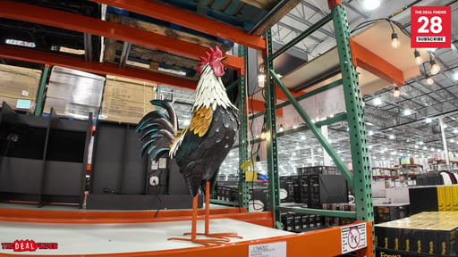35 Inch Farmhouse Rooster Metal Statue