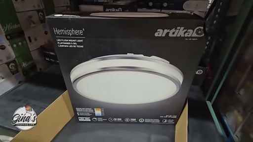 Artika Hemisphere 15" LED Flush Mount Light Fixture, Brushed Nickel