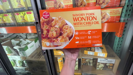 Synear Foods Spicy Pork & Vegetable Wonton with Chili Oil Sauce, 31.5 oz