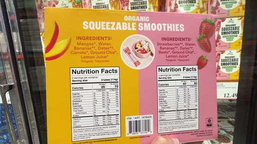 Sweet Nothings Organic Squeezable Smoothie 35 Ounce Box